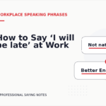 How to Say ‘I will be late’ at Work