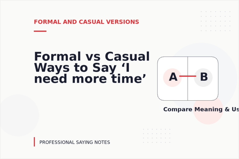 Formal vs Casual Ways to Say ‘I need more time’