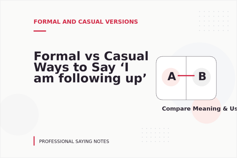 Formal vs Casual Ways to Say ‘I am following up’